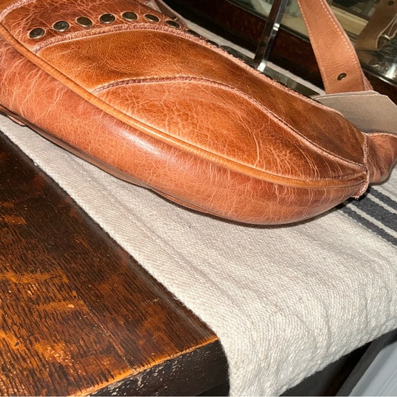 NWT Bed Stu Leather Studded Megara Shoulder Bag Hobo Tan DD MSRP $279 - Picture 8 of 12